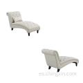 Botón beige reclinable nórdico Tufted Tufted Sofá Chaise Moderno Terciopelo Sofá Silla